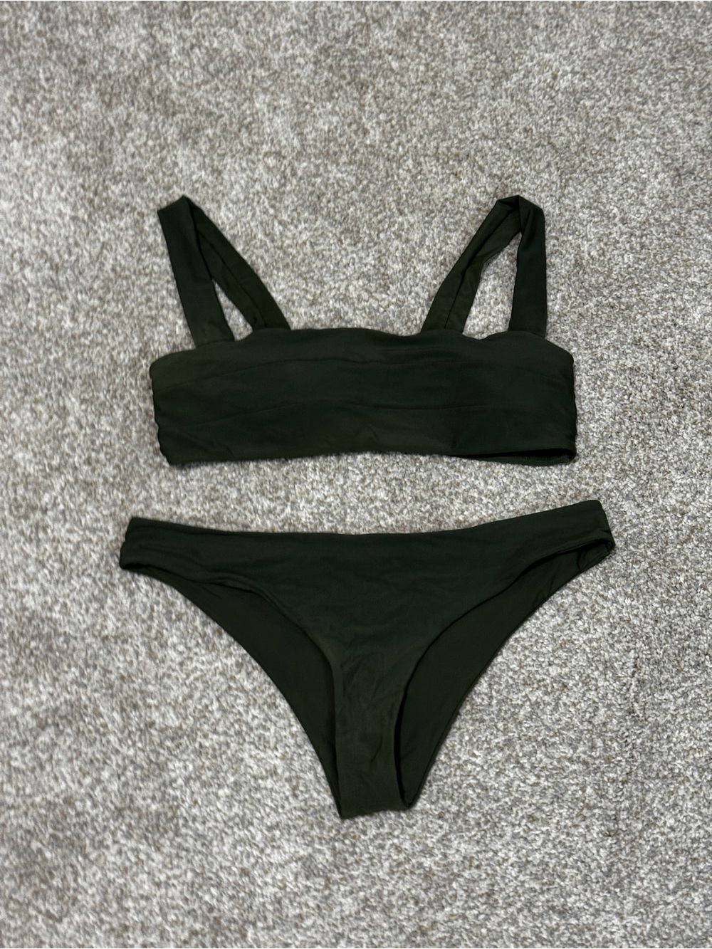 Zaful Olive Green Strappy Bikini Two-Piece